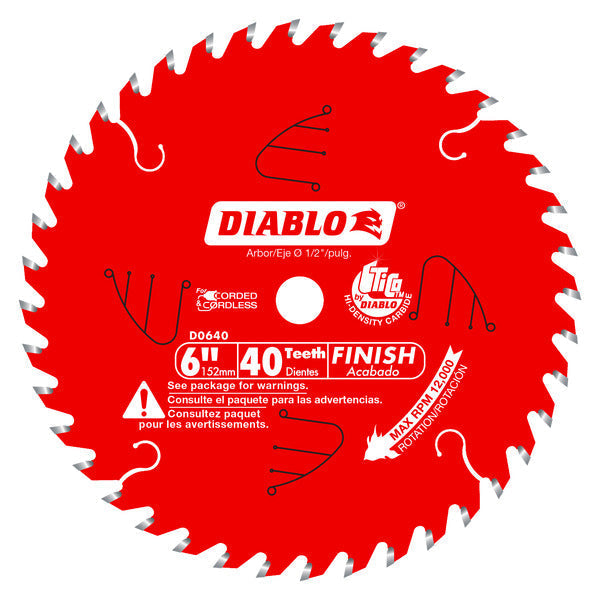 Diablo 008925020899 6 in. x 40 Tooth Saw Boss Finish Blade