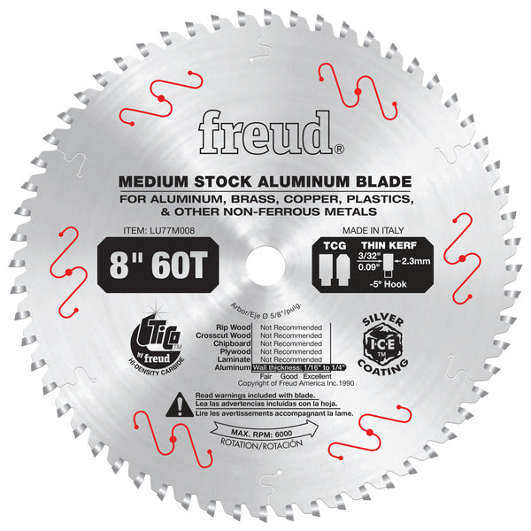 Freud 008925035145 8" x 60T Medium Stock Aluminum Blade