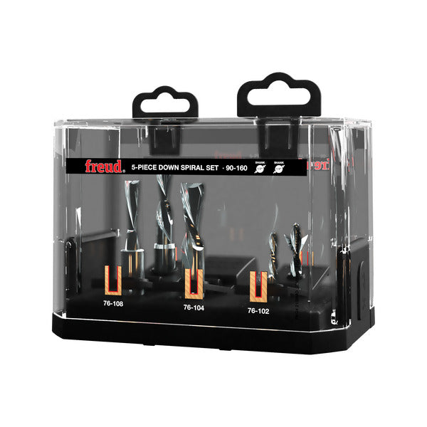 Freud 008925042914 5 Piece Down Spiral Bit Set