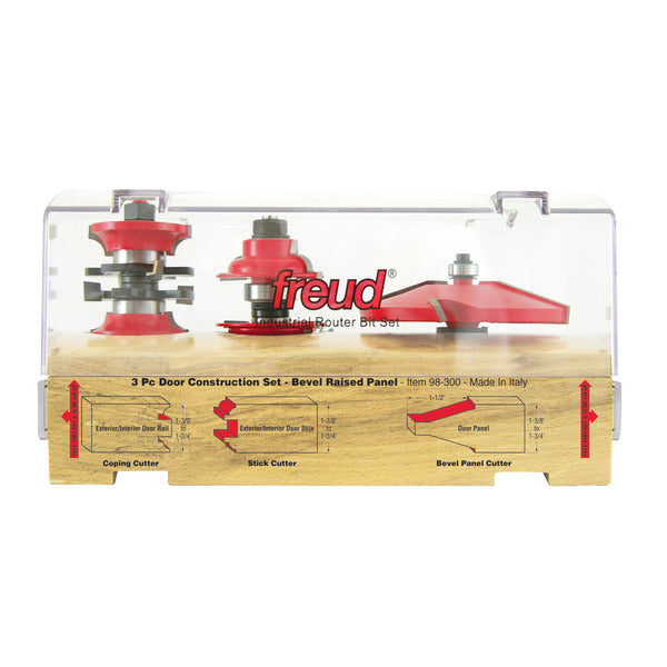 Freud 008925054313 3 Piece Door Construction Bit Set