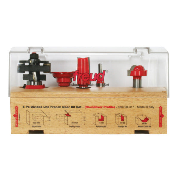Freud 008925066194 5 Piece French Door Bit Set, roundover profile