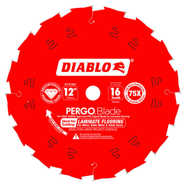 Diablo 008925127109 PERGOBlade 12 in. x 16 Tooth PCD Laminate Flooring Blade