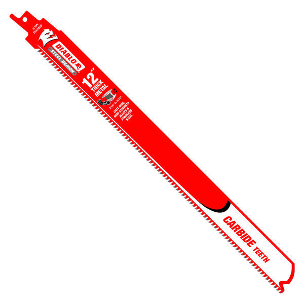 Diablo 008925131434 12" Steel Demon Carbide Recip Blades for Thick Metal (3/16" - 9/16") Cutting (Single)