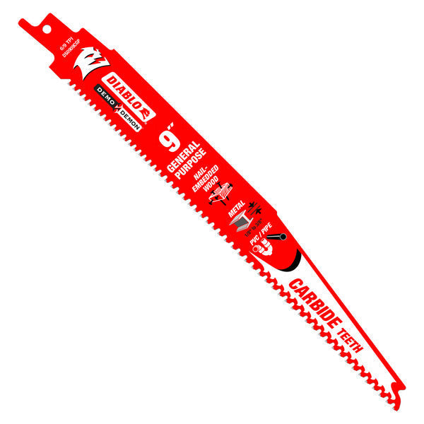 Diablo 008925138662 9" Demo Demon Carbide General Purpose Recip (Single)