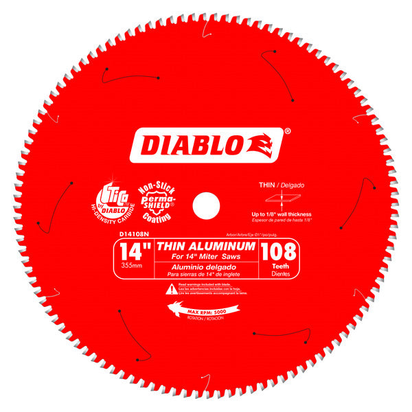 Diablo 008925138884 14 in. x 108 Tooth Thin Aluminum Cutting Saw Blade