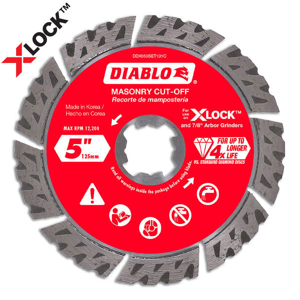 Diablo 008925147381 5 in. Diamond Segmented Turbo Masonry Cut-Off with X-LOCK arbor