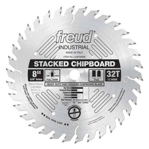 Freud 008925300687 8" x 32T Heavy Duty Stacked Chipboard Blade