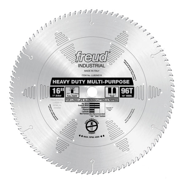 Freud 008925300793 16" x 96T Heavy Duty Multi-Purpose Blade