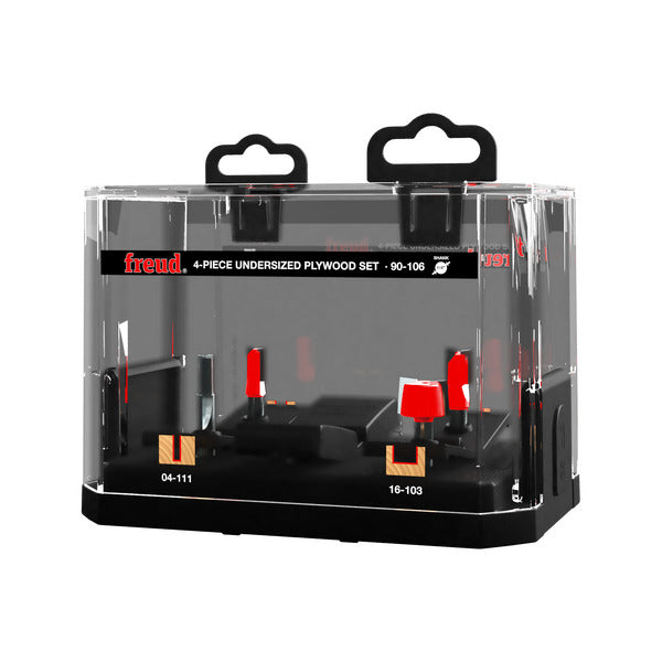 Freud 008925370154 4 Piece Undersized Plywood Bit Set (1/4" Shank)