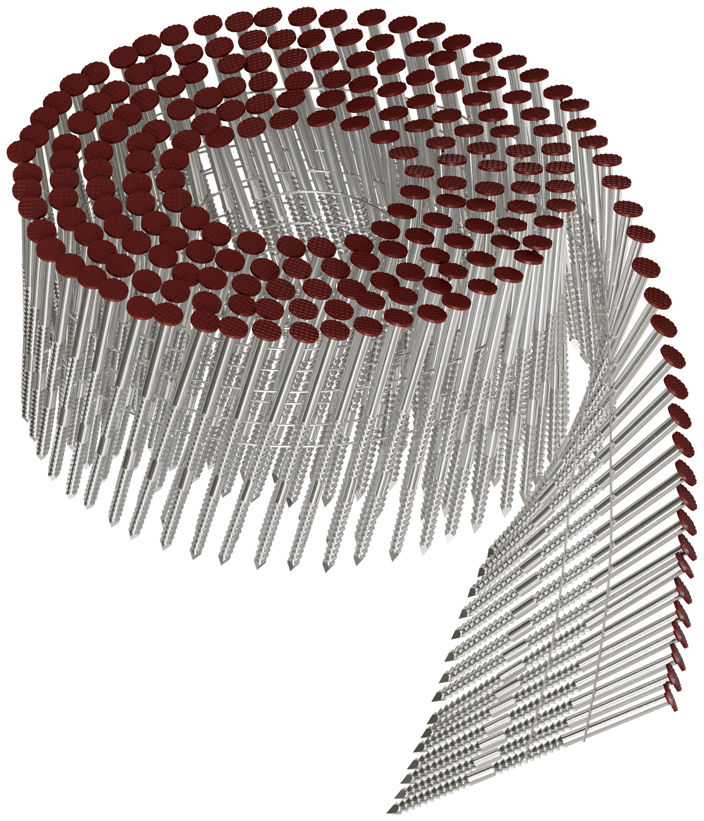 Simpson Strong-Tie S13A225CCR 15° Wire Coil, Painted Full Round Head, Ring-Shank Nail — 2-1/4 in. x .092 in. Type 304, Redwood (3600-Qty) (Pack of 90)