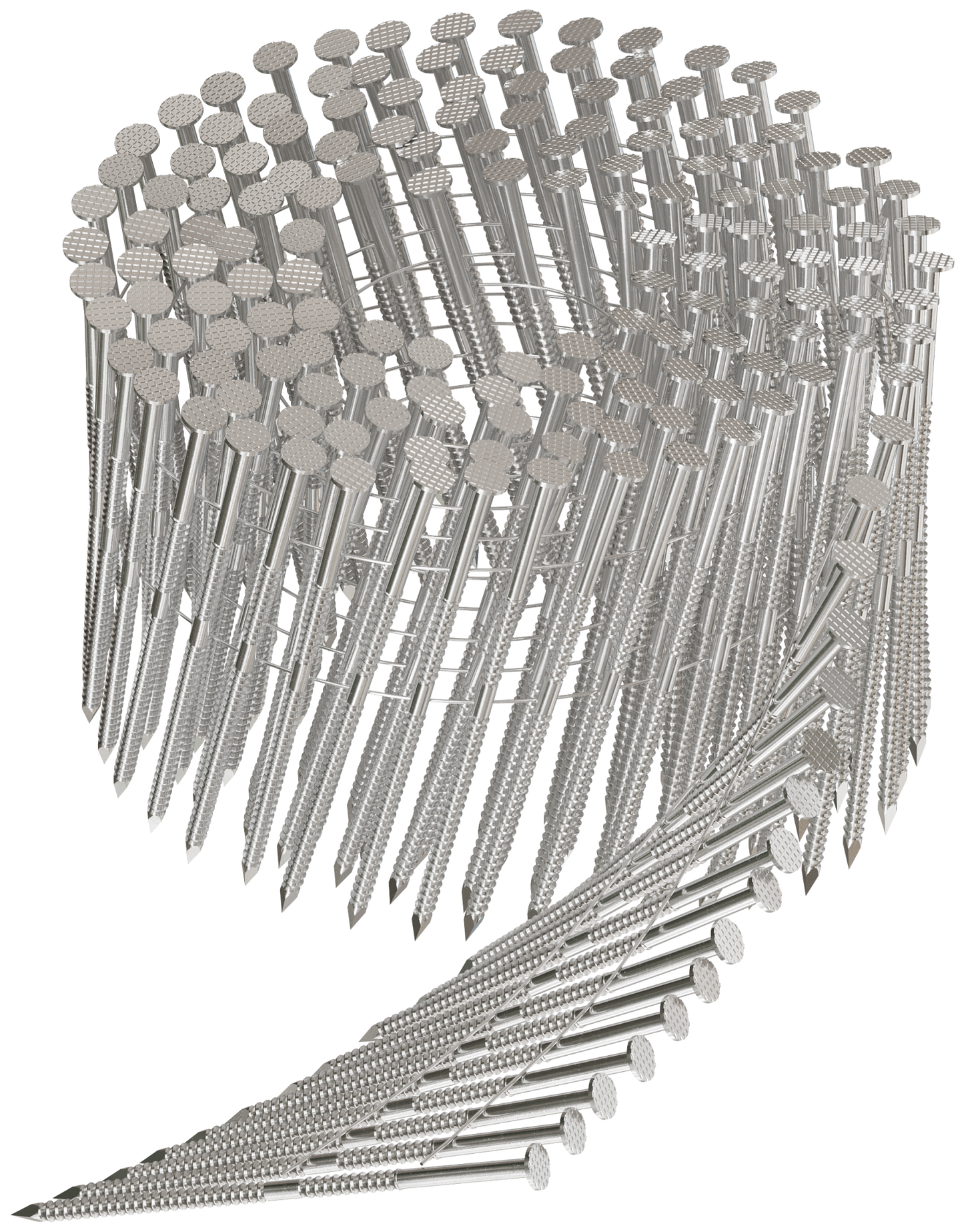 Simpson Strong-Tie S12A300PNJ 15° Wire Coil, Full Round Head, Ring-Shank Decking/Framing Nail — 3 in. x 0.099 in. Type 304 (1800-Qty)