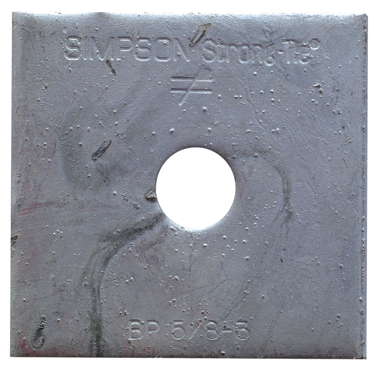 Simpson Strong-Tie BP 5/8-3HDG BP 3 in. x 3 in. Hot-Dip Galvanized Bearing Plate with 5/8 in. Bolt Dia. (Pack of 2000)