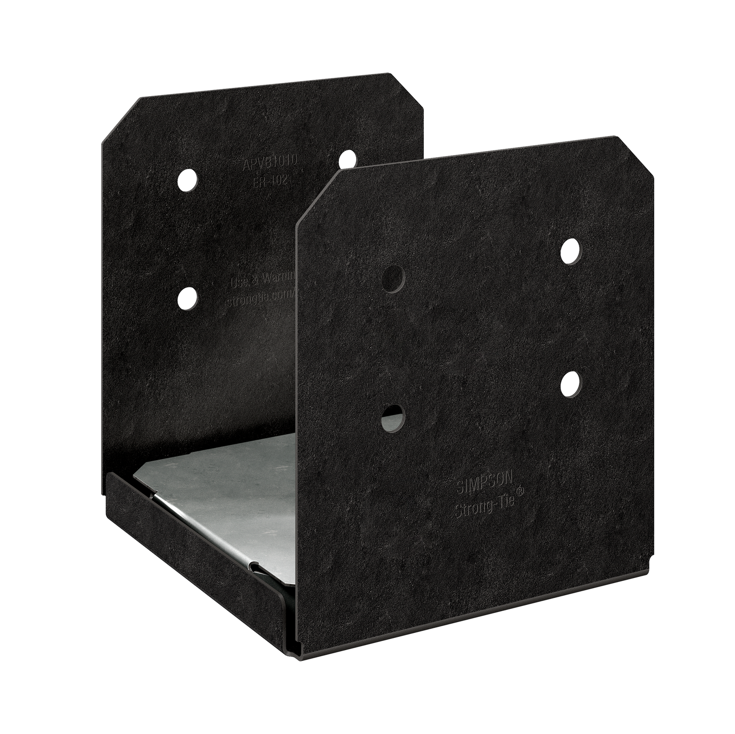 Simpson Strong-Tie APVB1010 Outdoor Accents® Avant Collection™ ZMAX®, Black Powder-Coated Post Base for 10x10 (Pack of 2)