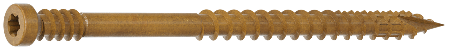 Simpson Strong-Tie FT07212R400 Finish Trim Screw — #7 x 2-1/2 in. T10, Trim-Head, Quik Guard®, Tan (400-Qty)