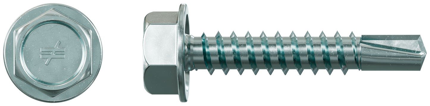 Simpson Strong-Tie X1S1016 Strong-Drive® Self-Drilling X Metal Screw (Collated) — #10 x 1 in. 5/16 Hex, Clear Zinc (1500-Qty)