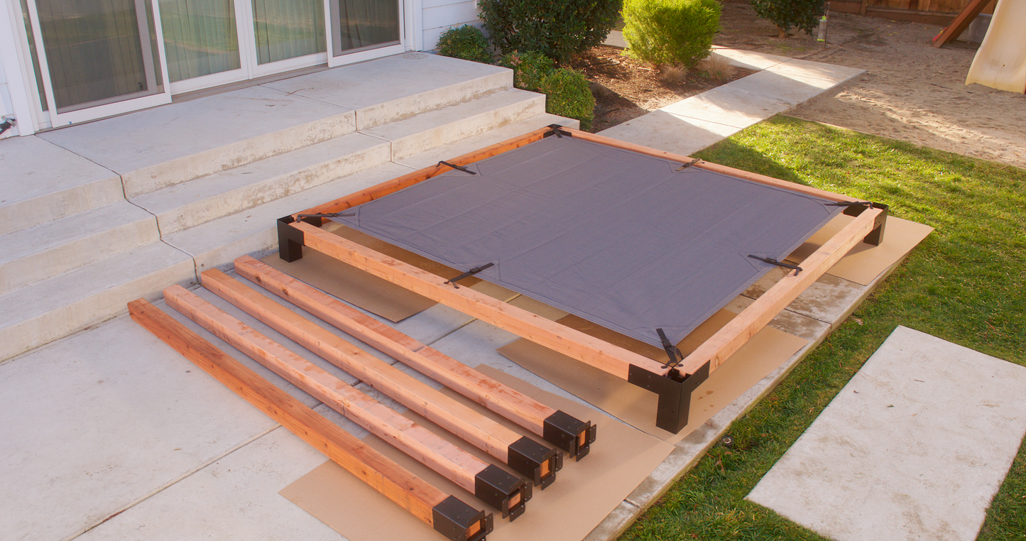 Simpson Strong-Tie B-SAGEG8X8(4X) Sage System™ DIY 8x8 Pergola Bundle with 8x8 Sunshade, Gray