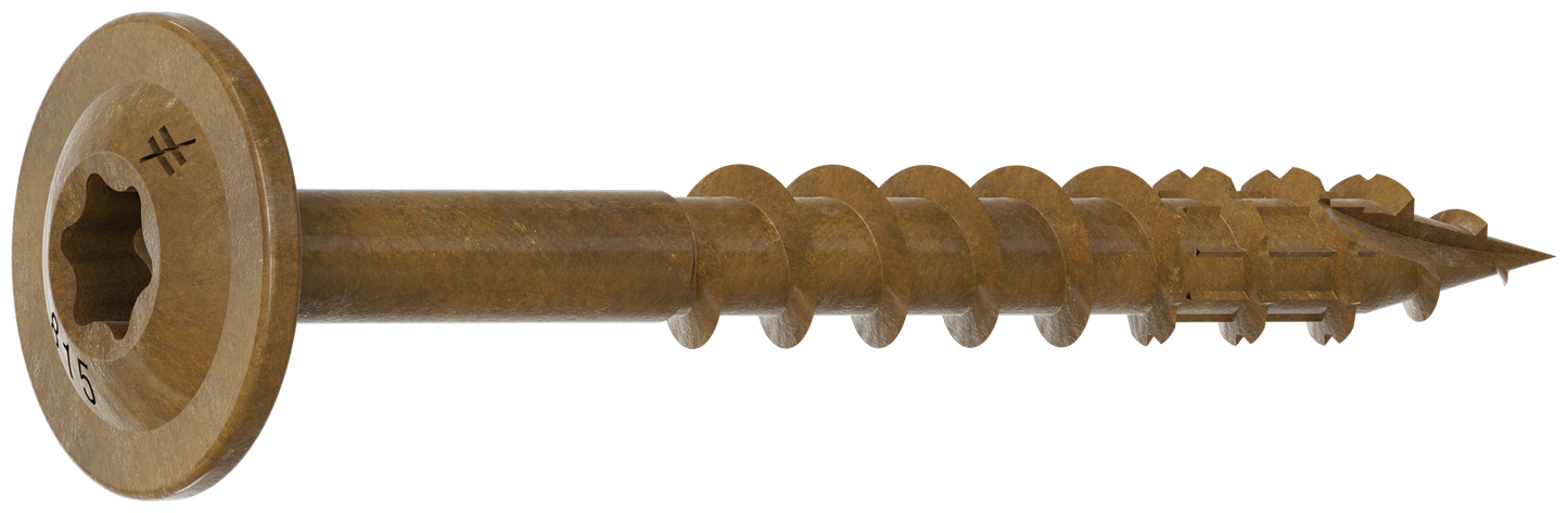 Simpson Strong-Tie CBT08112MB Wafer-Head Construction Screw — #8 x 1-1/2 in. T20, Quik Guard®, Tan (4000-Qty)