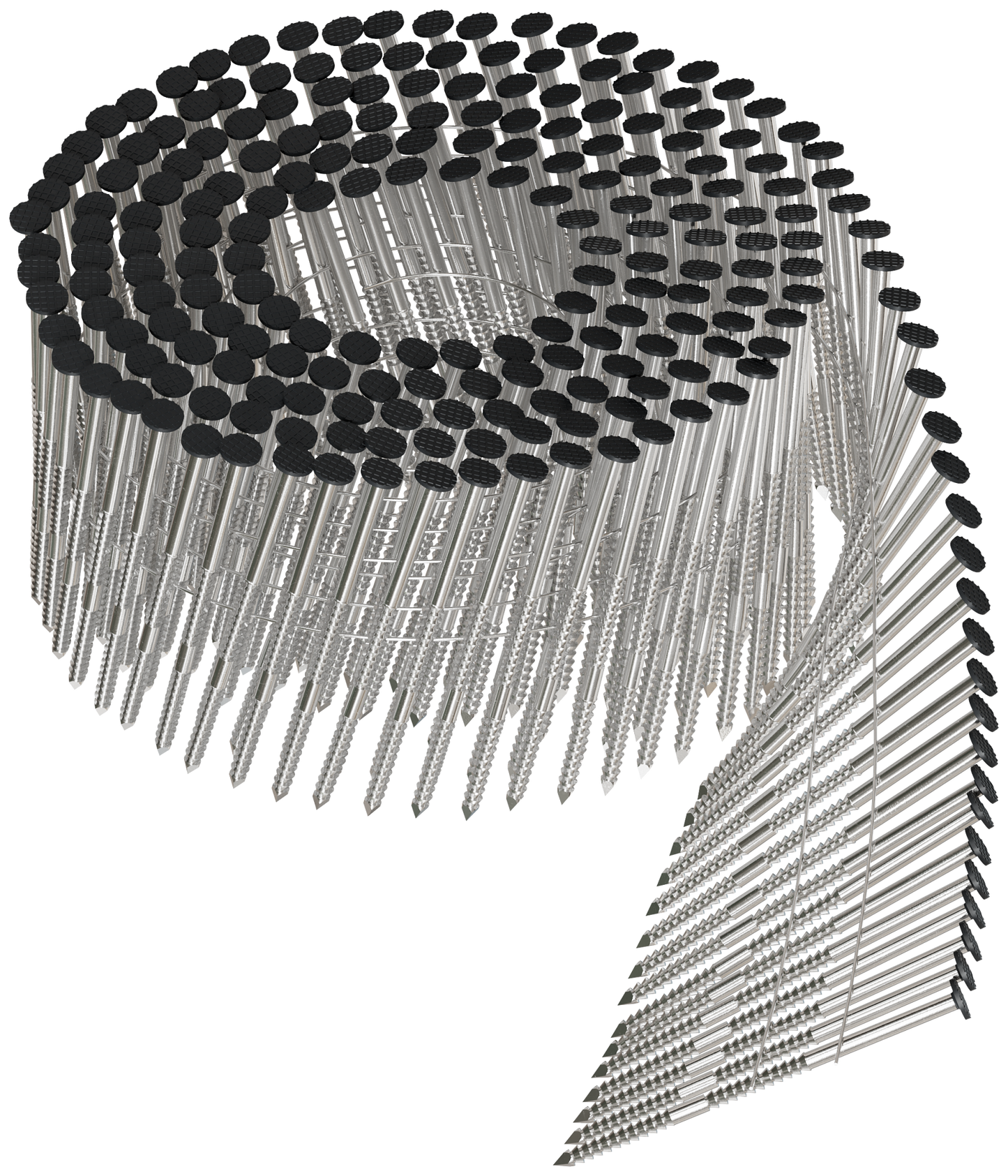Simpson Strong-Tie S13A225CCB 15° Wire Coil, Painted Full Round Head, Ring-Shank Nail — 2-1/4 in. x .092 in. Type 304, Dark Brown (3600-Qty) (Pack of 90)