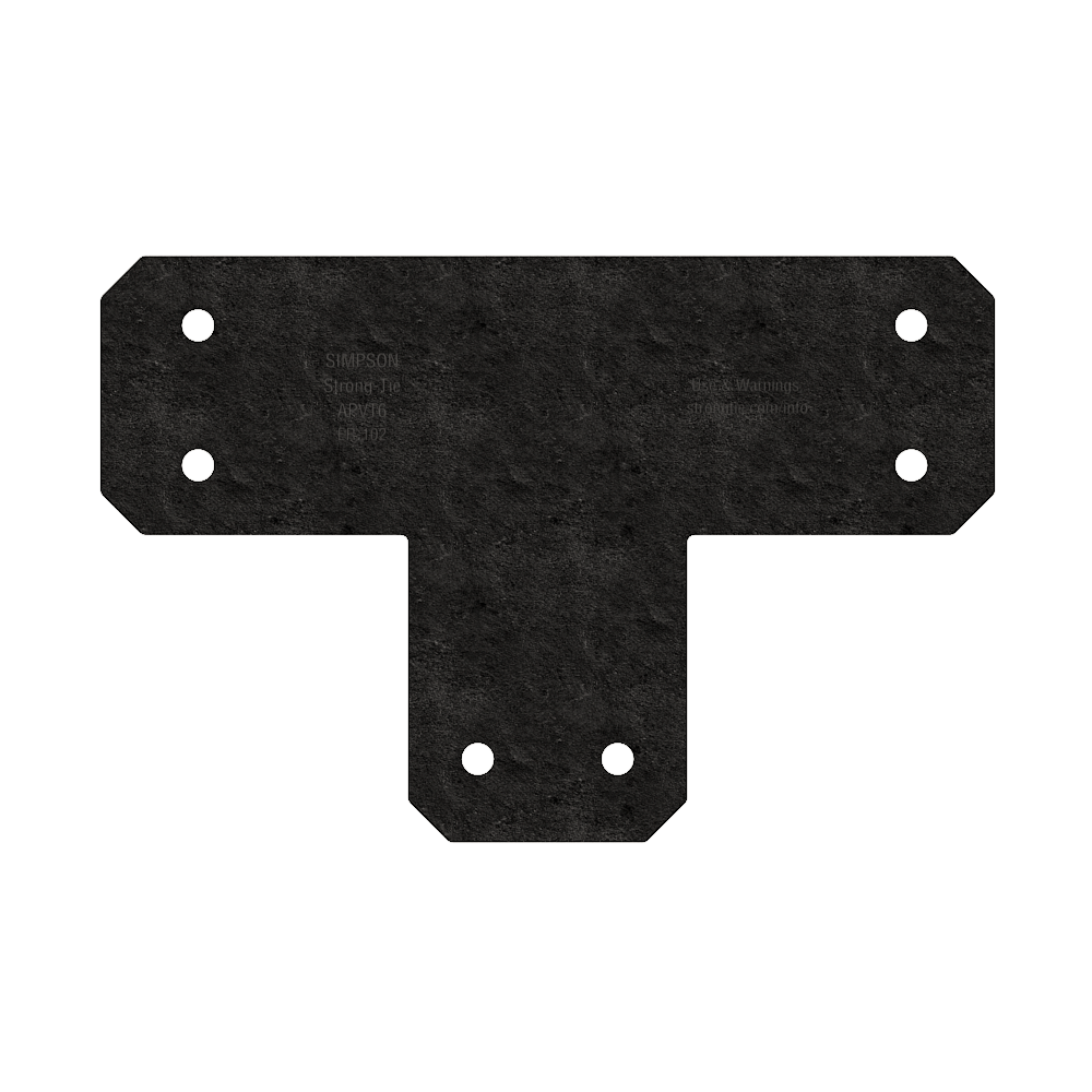 Simpson Strong-Tie APVT6 Outdoor Accents® Avant Collection™ ZMAX®, Black Powder-Coated T Strap for 6x6 (Pack of 256)