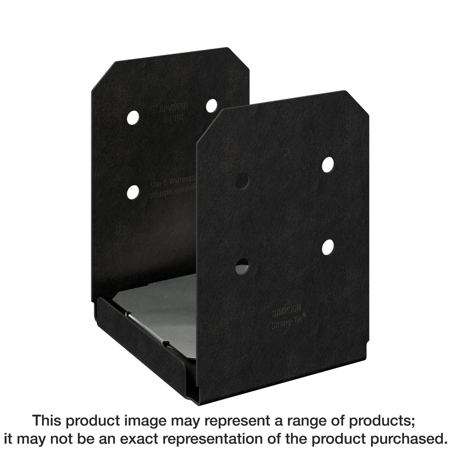 Simpson Strong-Tie APVB88R Outdoor Accents® Avant Collection™ ZMAX®, Black Powder-Coated Post Base for 8x8 Rough (Pack of 4)