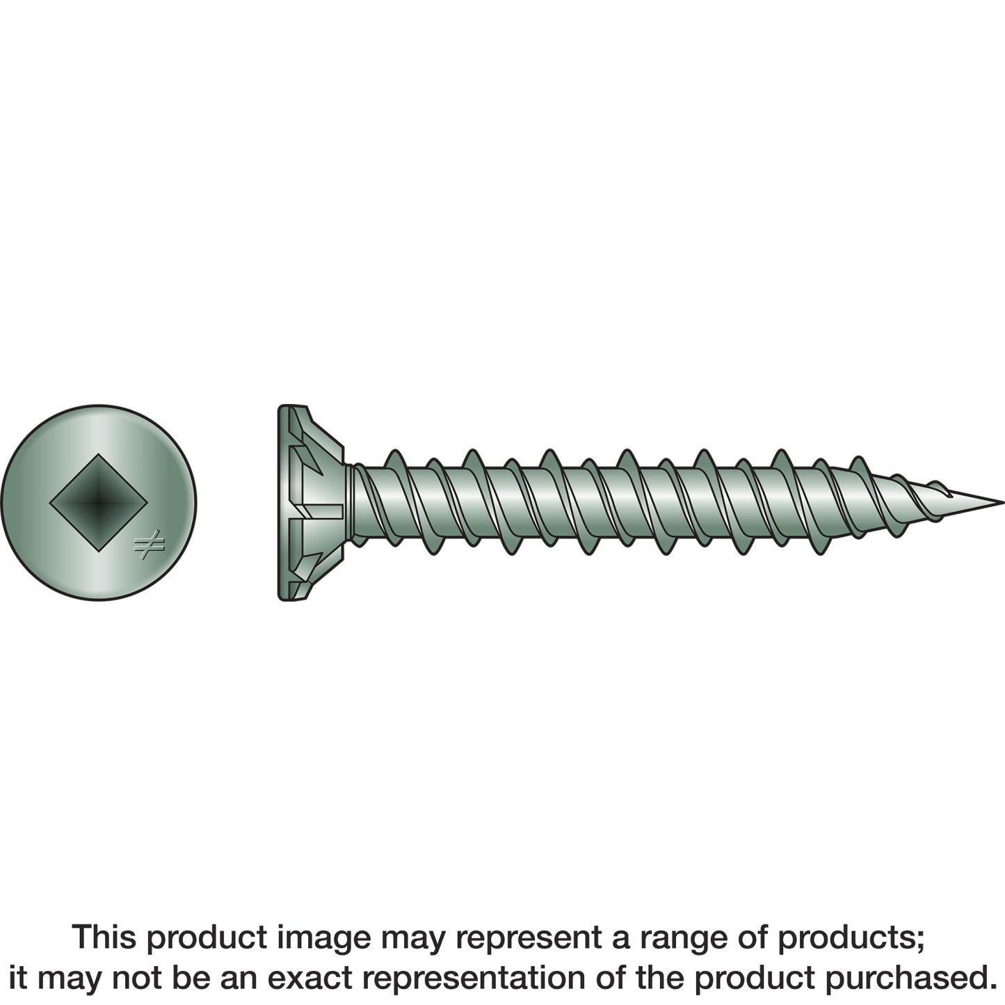 Simpson Strong-Tie CB3BLGHL158S CB3BLGHL Fiber-Cement Board Screw (Collated)— #9 x 1-5/8 in. #3 SQU (1500-Qty) (Pack of 100)