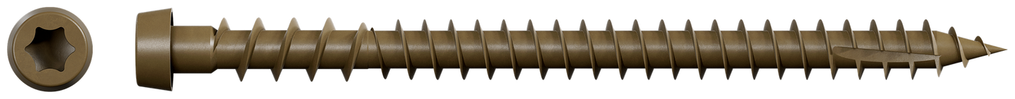 Simpson Strong-Tie DCU234SBR05 Deck-Drive™ DCU COMPOSITE Screw (Collated) — #10 x 2-3/4 in. Quik Guard® Brown 05 (1000-Qty)