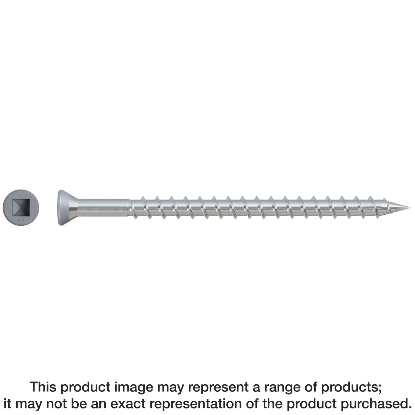 Simpson Strong-Tie DTH212S305GR04 Trim-Head Screw — Sharp Point (Collated) — #7 x 3 in. #2 SQ Type 305, Gray 04 (1000-Qty)