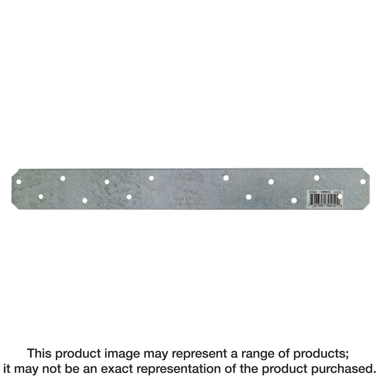 Simpson Strong-Tie HRS12 HRS 12 in. 12-Gauge Galvanized Heavy Strap Tie (Pack of 5850)