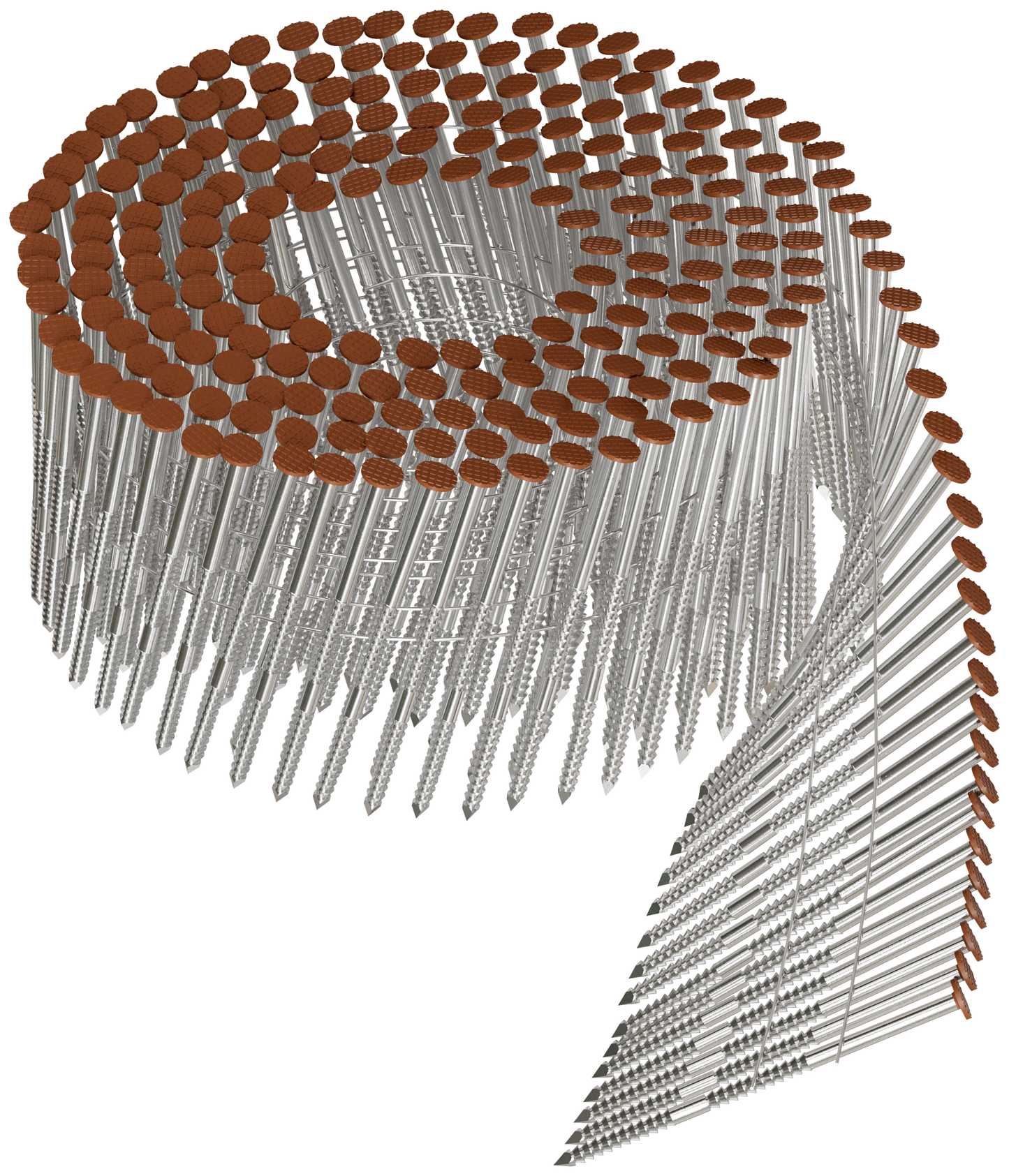 Simpson Strong-Tie S13A225CCS 15° Wire Coil, Painted Full Round Head, Ring-Shank Nail — 2-1/4 in. x .092 in. Type 304, Sienna (3600-Qty)