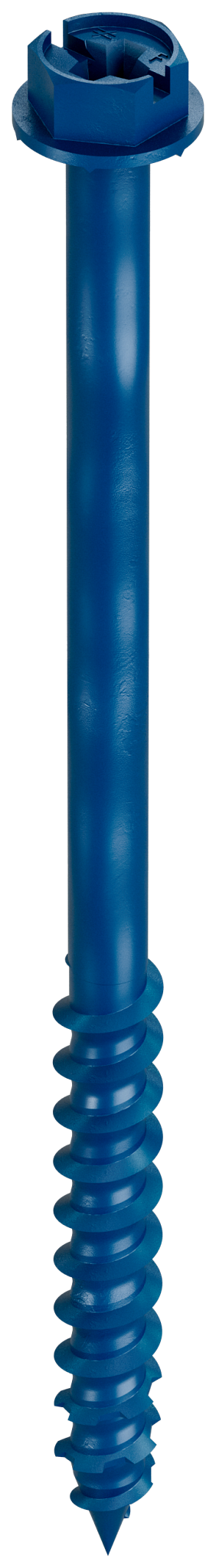 Simpson Strong-Tie TNT25400H Titen Turbo™ — 1/4 in. x 4 in. Hex-Head Concrete and Masonry Screw, Blue (100-Qty) (Pack of 4)