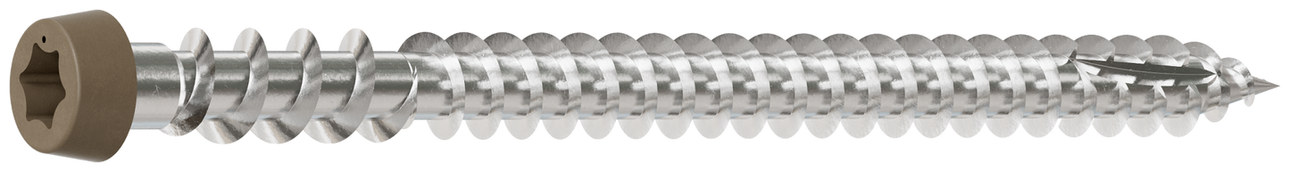 Simpson Strong-Tie DCU234C316BR05 Deck-Drive™ DCU COMPOSITE Screw — #10 x 2-3/4 in. T20, Type 316, Brown 05 (70-Qty)