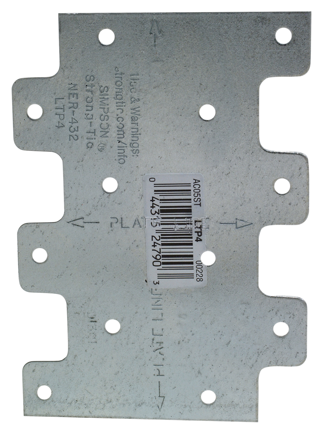 Simpson Strong-Tie LTP4 LTP 3 in. x 4-1/4 in. Galvanized Lateral Tie Plate (Pack of 200)