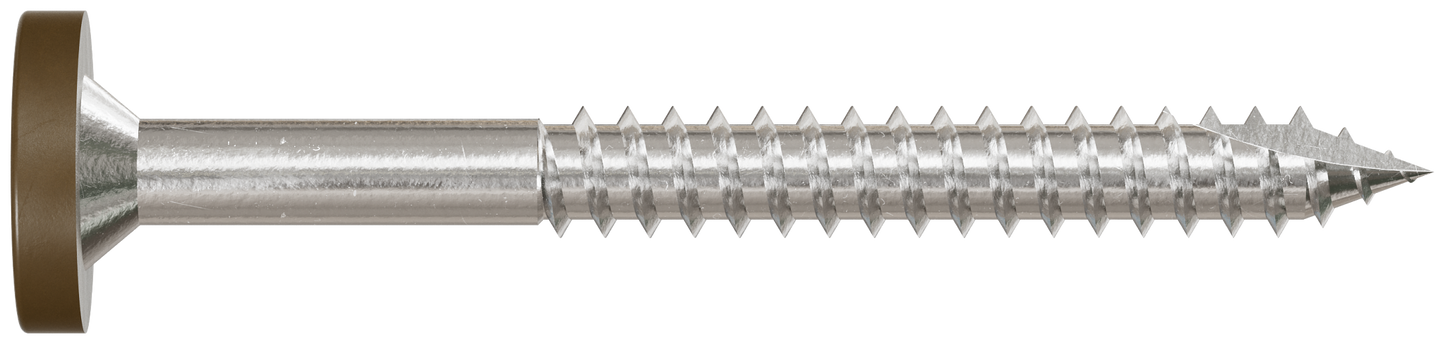 Simpson Strong-Tie T08175FS75BR01 Fascia Board Screw — #8 x 1-3/4 in. T-20 6-Lobe Pancake Head Type 316, Brown 01 (75-Qty) (Pack of 5)