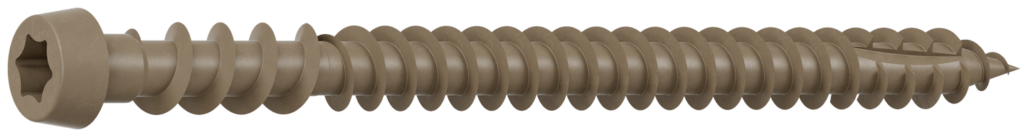 Simpson Strong-Tie DCU234BR05R350 Deck-Drive™ DCU COMPOSITE Screw — #10 x 2-3/4 in. T20, Quik Guard®, Brown 05 (350-Qty) (Pack of 6)