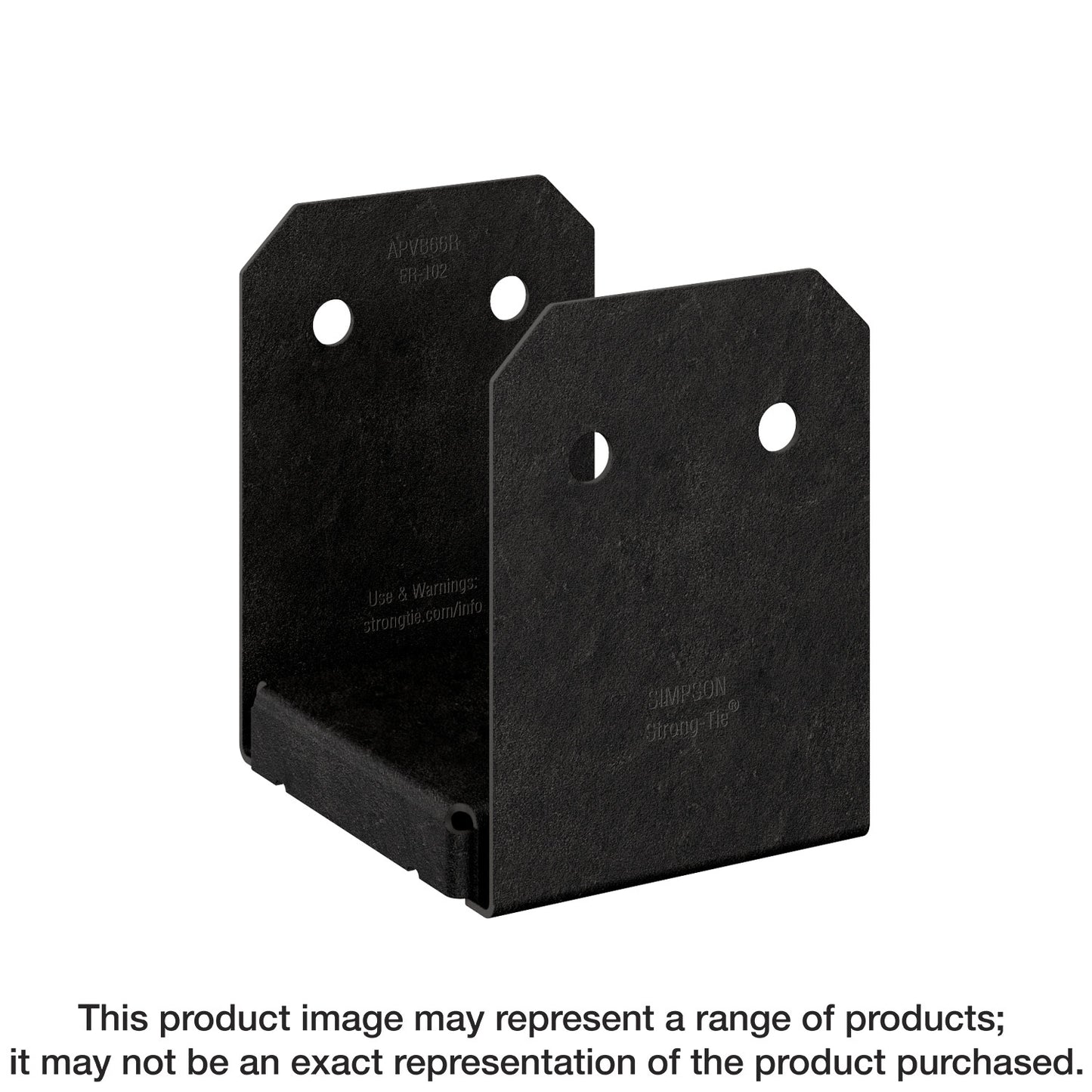 Simpson Strong-Tie APVB66R Outdoor Accents® Avant Collection™ ZMAX®, Black Powder-Coated Post Base for 6x6 Rough (Pack of 6)
