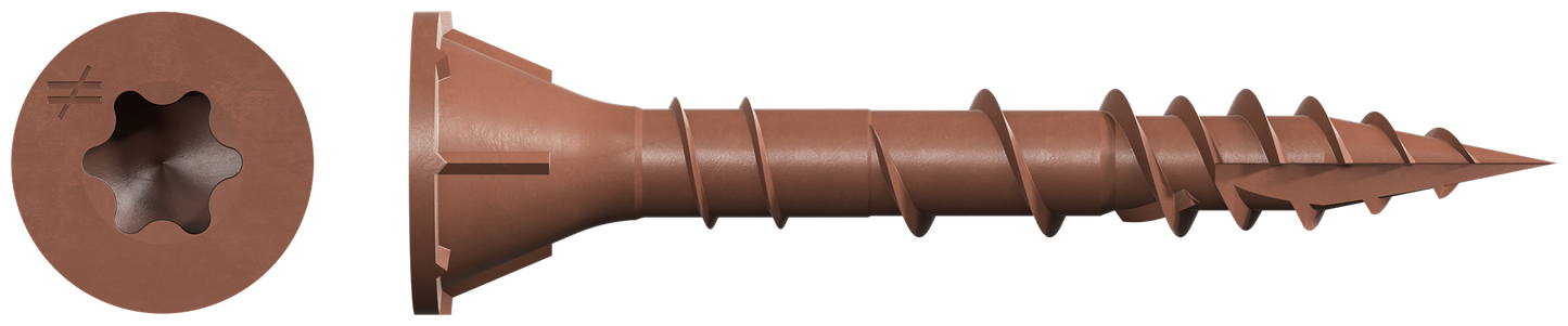 Simpson Strong-Tie DSVR114S Deck-Drive™ DSV WOOD Screw (Collated) — #8 x 1-1/4 in. T25 6-Lobe, Red (2000-Qty)