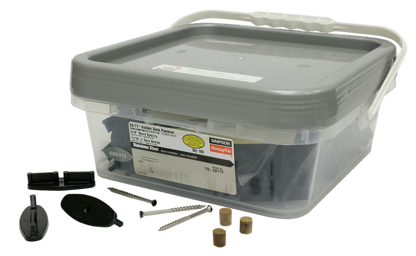 Simpson Strong-Tie 175-EBTYP EB-TY® TPO15 Hidden Deck Fastener™ for Composite Decking (175-Qty)