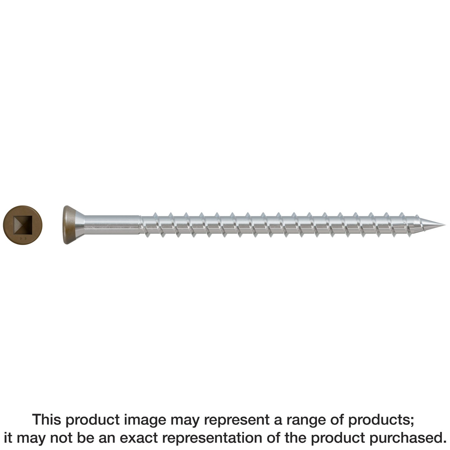 Simpson Strong-Tie DTH212S305BR01 Trim-Head Screw — Sharp Point (Collated) — #7 x 2 in. #2 SQ Type 305, Brown 01 (1000-Qty) (Pack of 100)