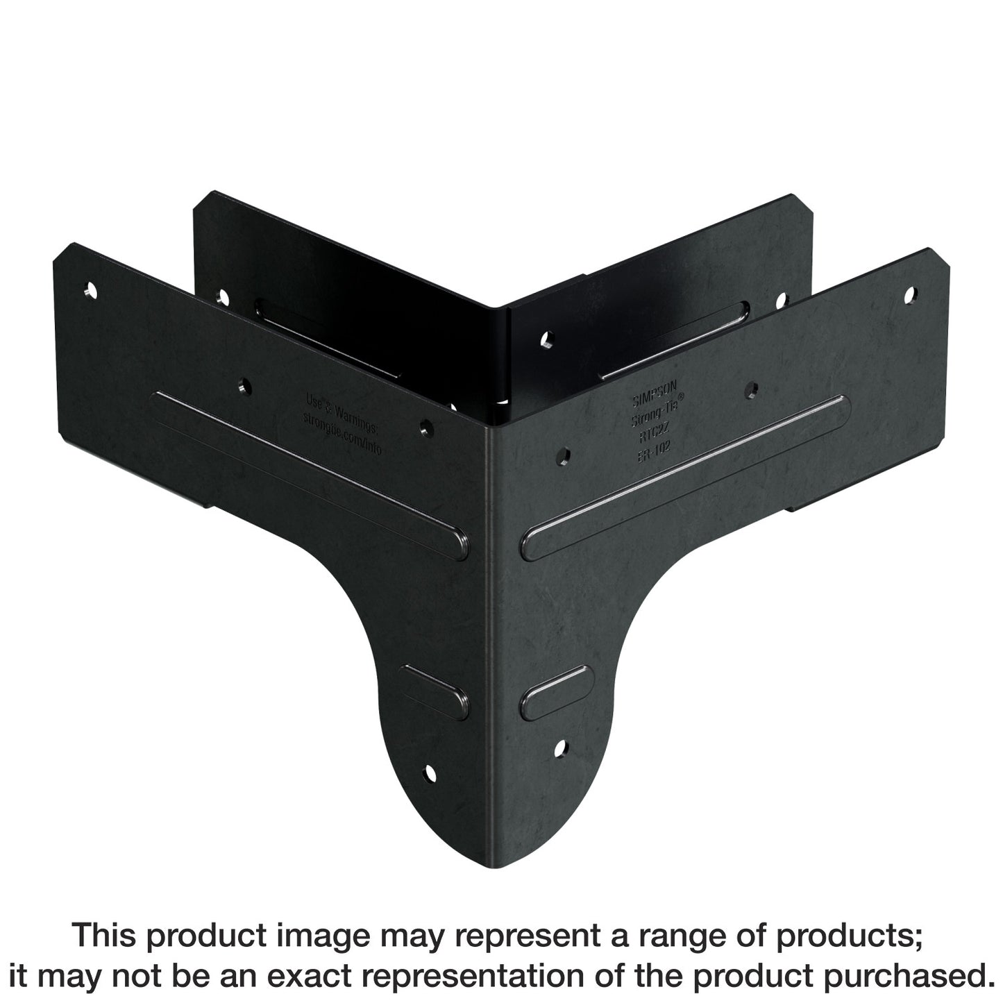 Simpson Strong-Tie APRTC2 Outdoor Accents® ZMAX®, Black Rigid Tie® Corner Connector for 2x Joist, 2x4 Post