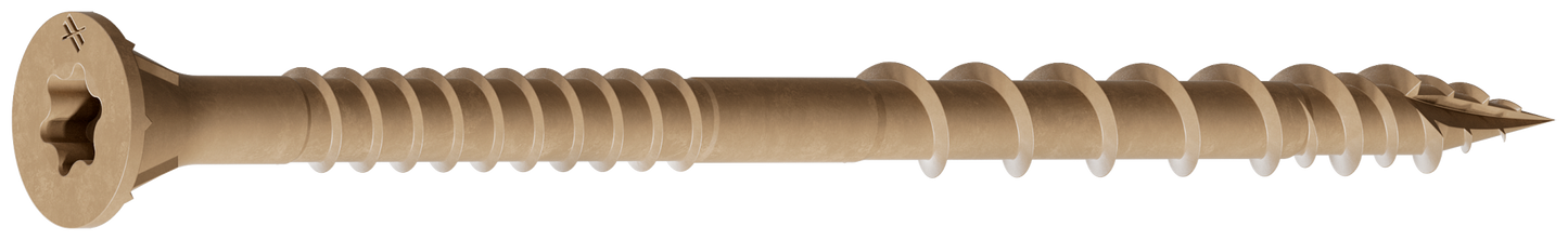 Simpson Strong-Tie DSVT3R350 Deck-Drive™ DSV WOOD Screw — #10 x 3 in. T-25, Flat Head, Quik Guard®, Tan (350-Qty) (Pack of 6)