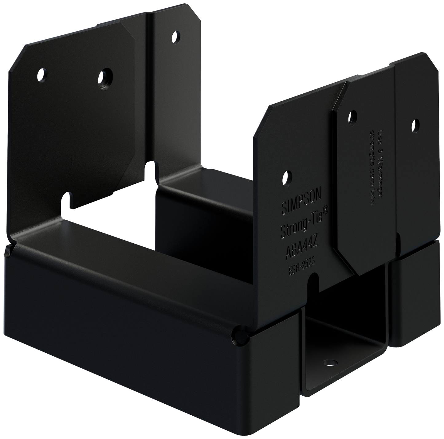 Simpson Strong-Tie ABA44PC Outdoor Accents® ABAPC ZMAX®, Black Powder-Coated Adjustable Standoff Post Base for 4x4 (Pack of 12)