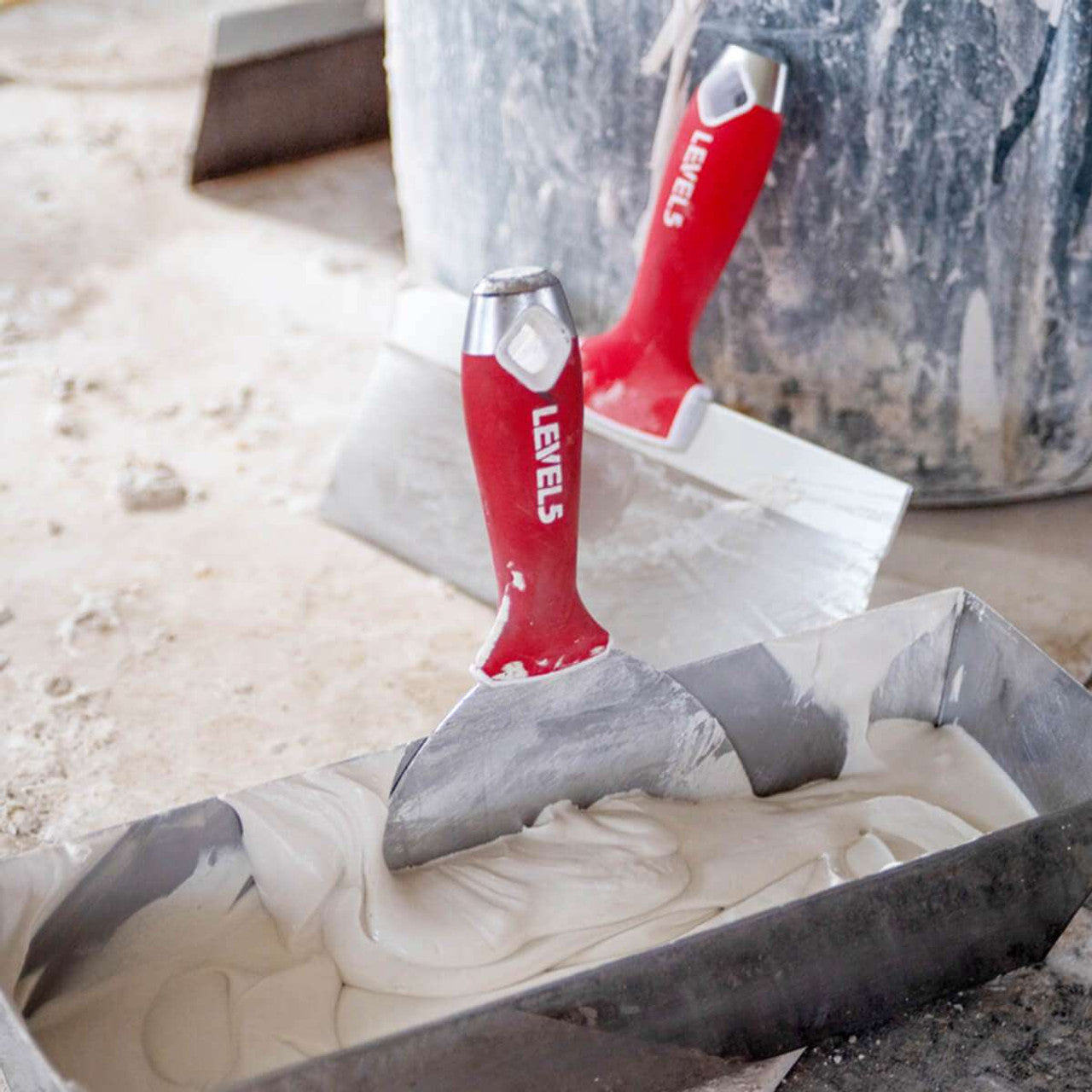 Level 5 Tools 5-144 8" Stainless Steel Joint Knife w/ Soft Grip Handle