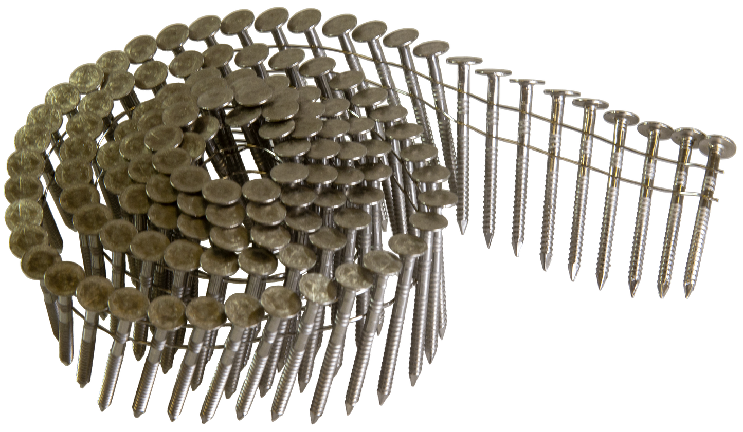 Simpson Strong-Tie S11A175RNBP 15° Wire Coil, Full Round Head, Ring-Shank Roofing Nail — 1-3/4 in. Type 304 (480-Qty) (Pack of 4)