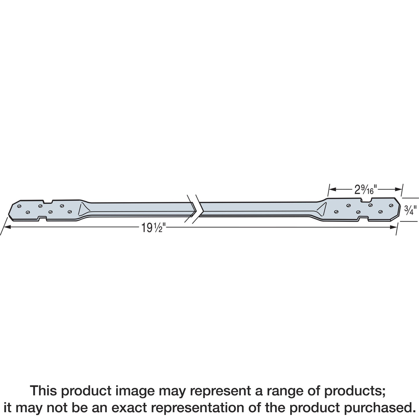 Simpson Strong-Tie LTB20-R LTB 19-1/2 in. 22-Gauge Galvanized Tension Bridging (Pack of 100)
