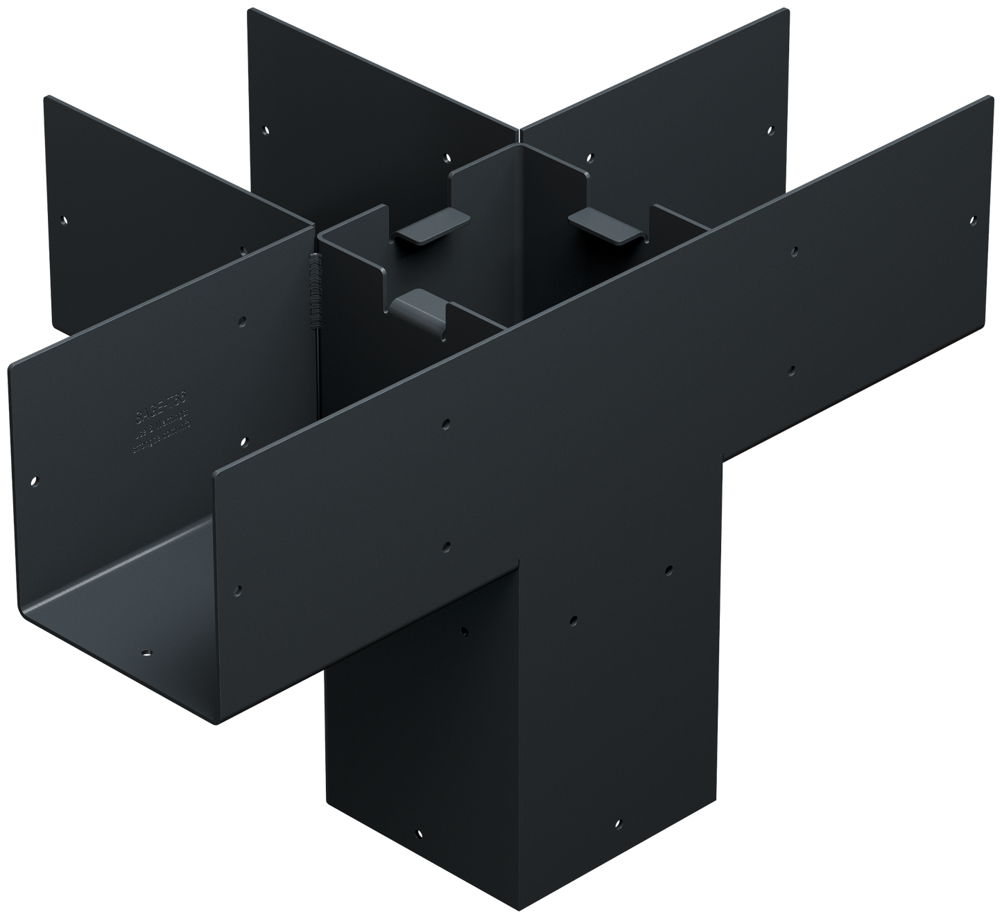 Simpson Strong-Tie SAGE-T66-KT1 Outdoor Accents® Sage System™ Black Powder-Coated Middle-T Connector for 6x6 with Screws