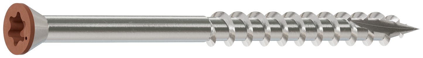 Simpson Strong-Tie T07225WCI Deck-Drive™ DWP WOOD SS Screw — #7 x 2-1/4 in. T-15, Trim Head, Type 316, Tan 03 (1750-Qty) (Pack of 64)