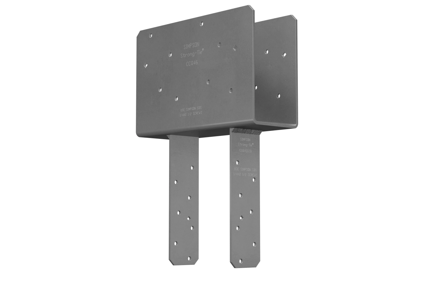 Simpson Strong-Tie CCQ46-SDS2.5HDG CCQ™ HDG Column Cap for 4x Beam, 6x Post with Strong-Drive® SDS Screws (Pack of 3)