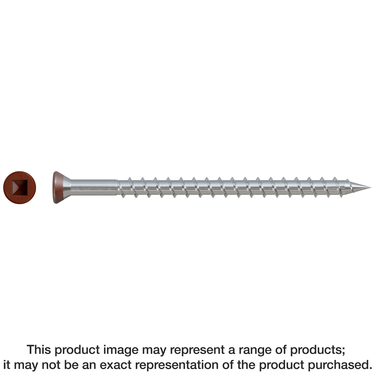 Simpson Strong-Tie DTH212S305RD01 Trim-Head Screw — Sharp Point (Collated) — #7 x 3 in. #2 SQ Type 305, Red 01 (1000-Qty) (Pack of 100)