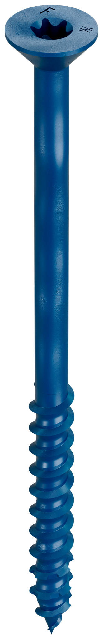 Simpson Strong-Tie TNT25400TF Titen Turbo™ — 1/4 in. x 4 in. 6-Lobe Flat-Head Concrete and Masonry Screw, Blue (100-Qty)