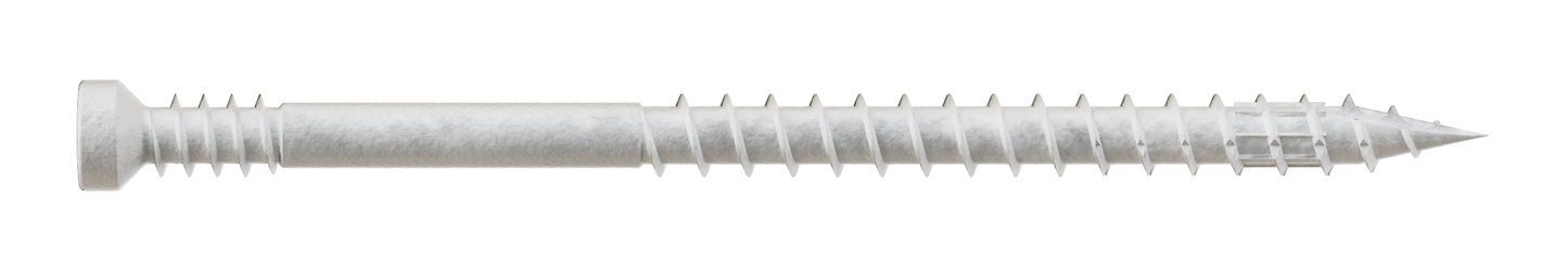 Simpson Strong-Tie FT07212R400W Finish Trim Screw — #7 x 2-1/2 in. T10, Trim-Head, Quik Guard®, White (400-Qty) (Pack of 6)